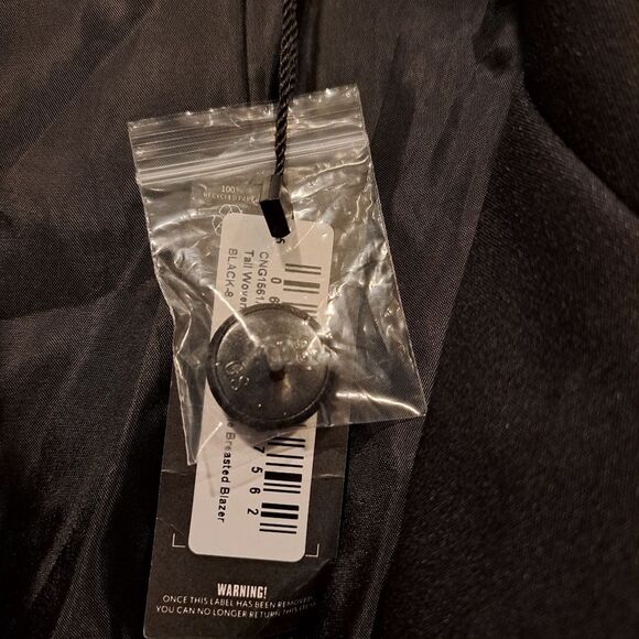 PrettyLittleThing tall woven pocket detail double breasted blazer size 4 NWT - Picture 4 of 10